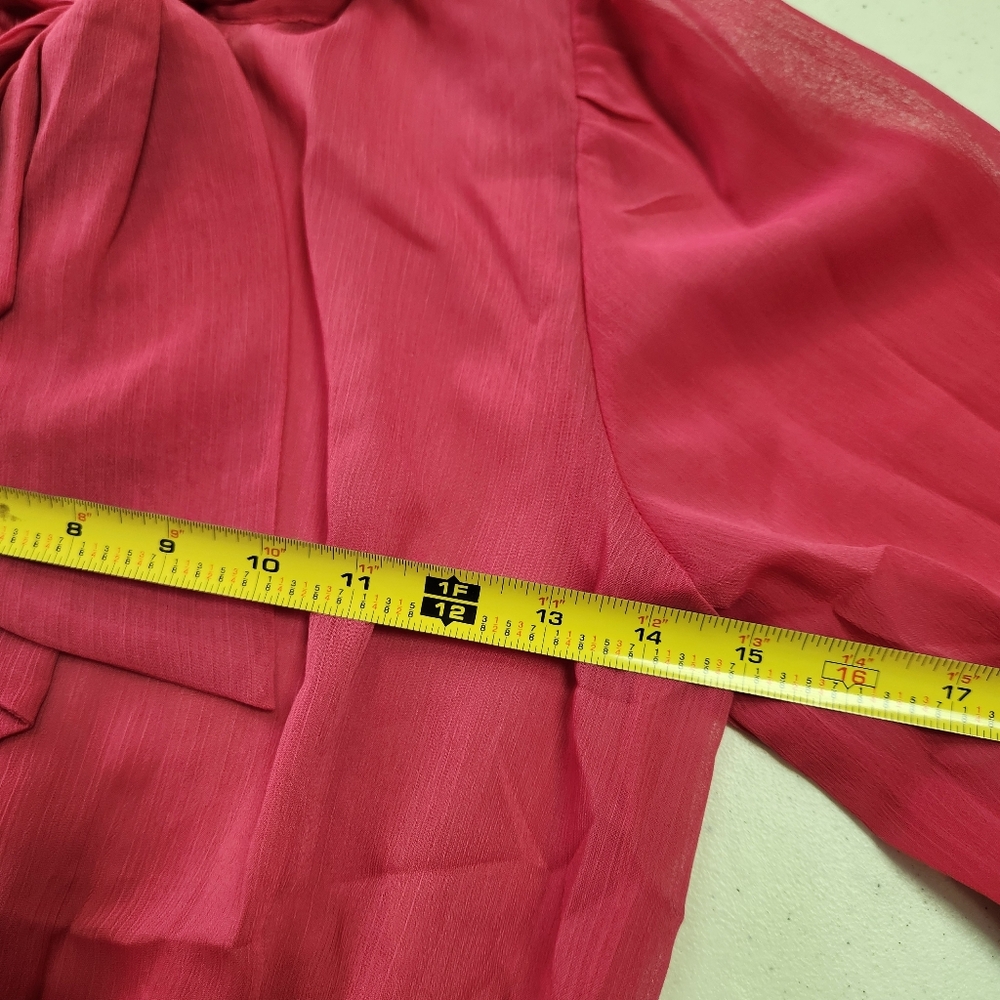 Jealous Tomato Sheer Blouse w/Bowtie & Peasant Sleeves - Picture 12 of 16